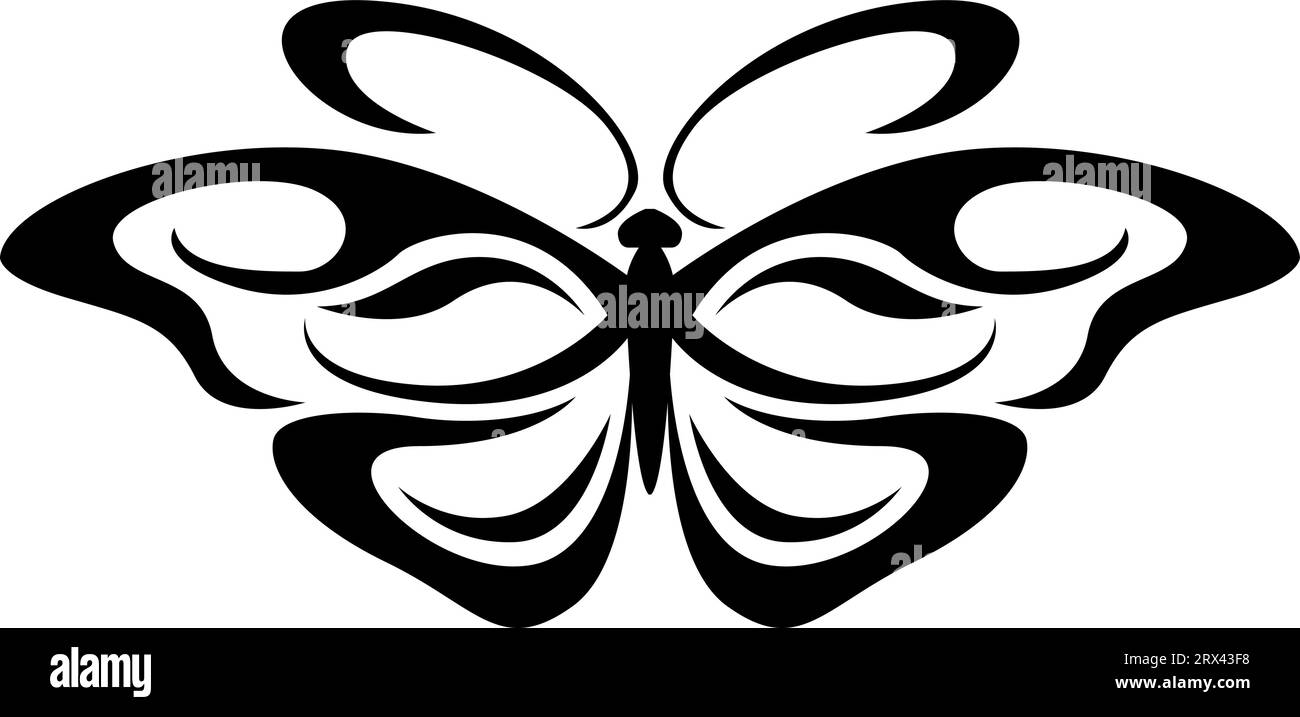 Tatouage grand papillon, illustration de tatouage, vecteur sur fond blanc. Illustration de Vecteur