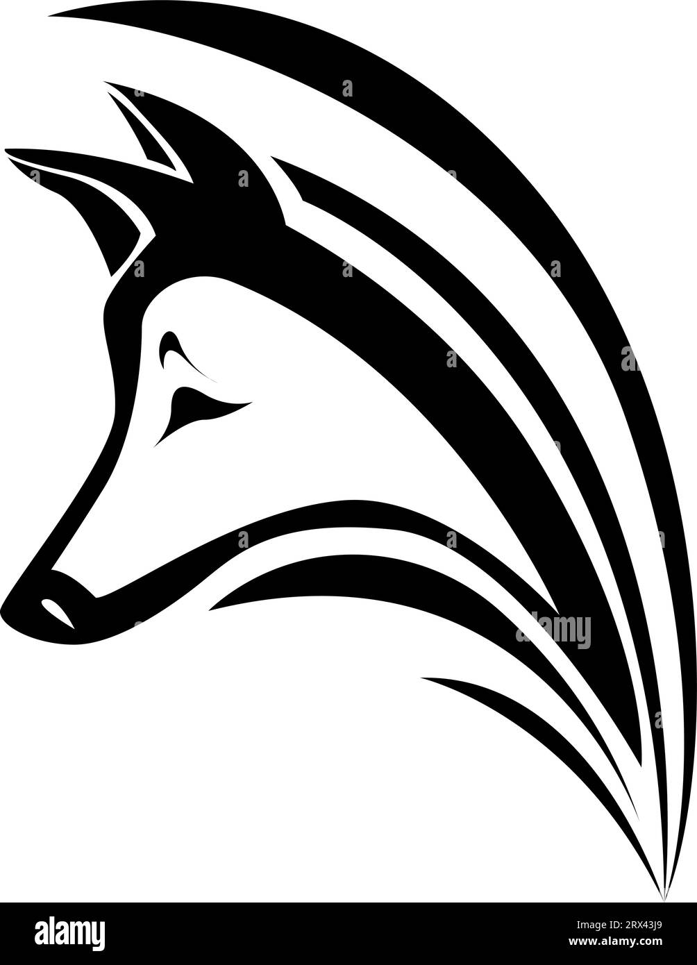 Tatouage de tête de coyote, illustration de tatouage, vecteur sur un fond blanc. Illustration de Vecteur