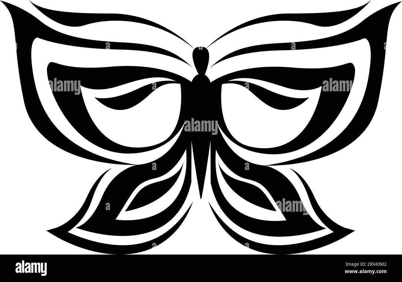Tatouage d'ailes de papillon, illustration de tatouage, vecteur sur un fond blanc. Illustration de Vecteur