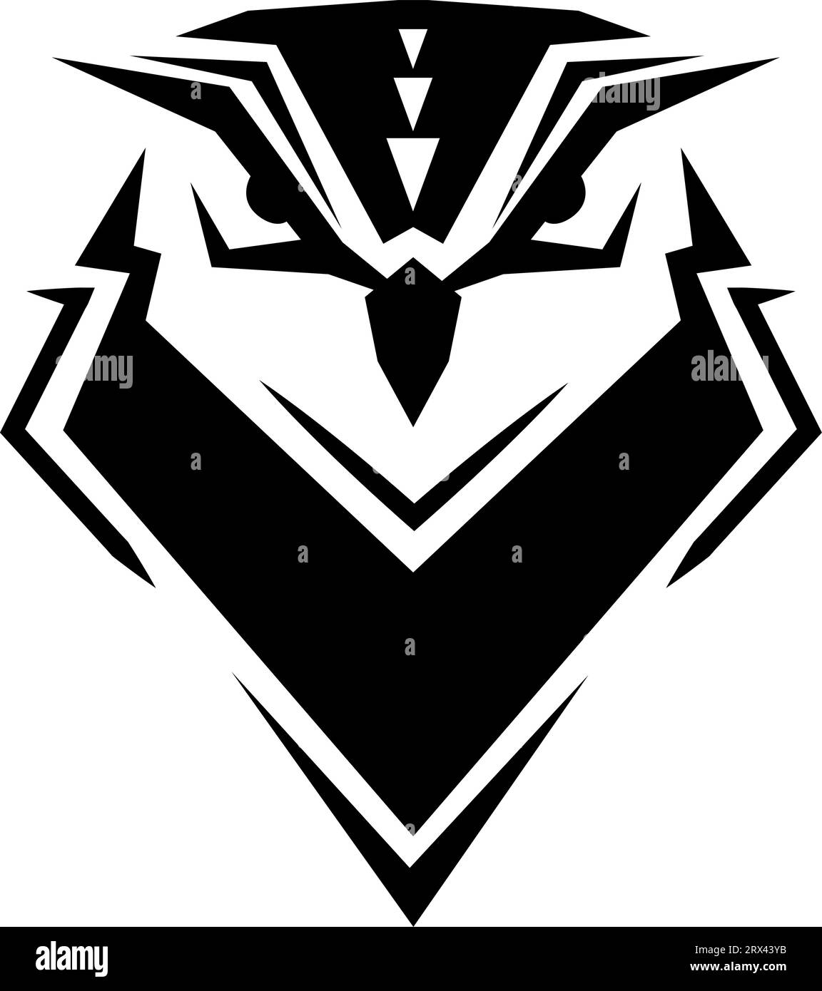 Tatouage tête de chouette, illustration de tatouage, vecteur sur fond blanc. Illustration de Vecteur