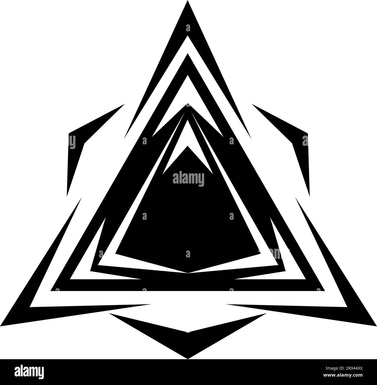 Tatouage triangle abstrait, illustration de tatouage, vecteur sur fond blanc. Illustration de Vecteur