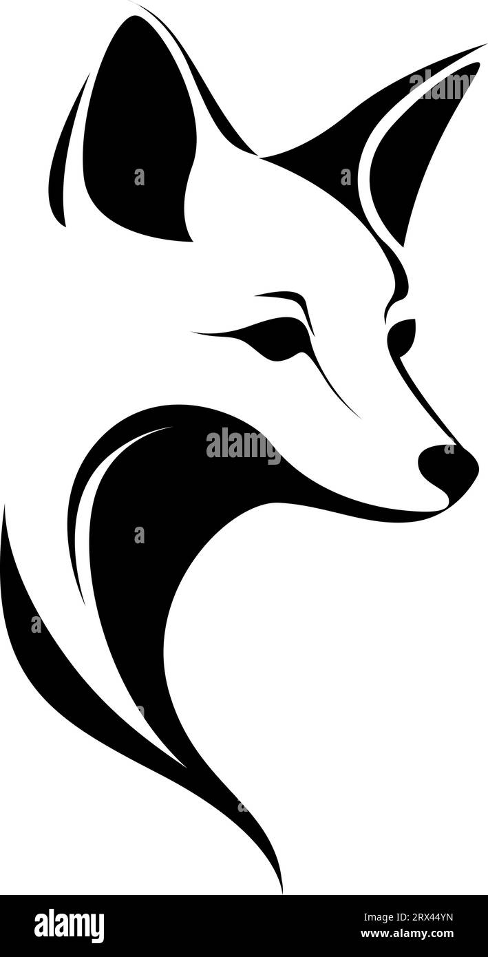 Fox visage tatouage, illustration de tatouage, vecteur sur un fond blanc. Illustration de Vecteur