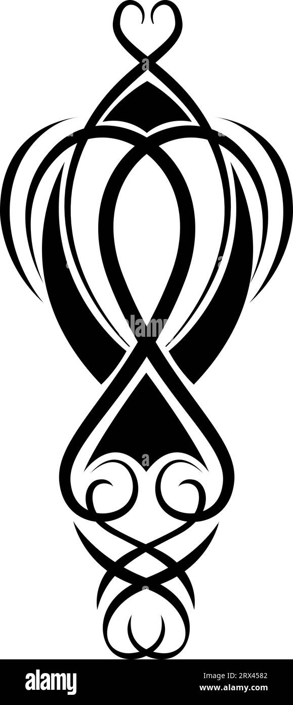 Long tatouage noir, illustration de tatouage, vecteur sur fond blanc. Illustration de Vecteur