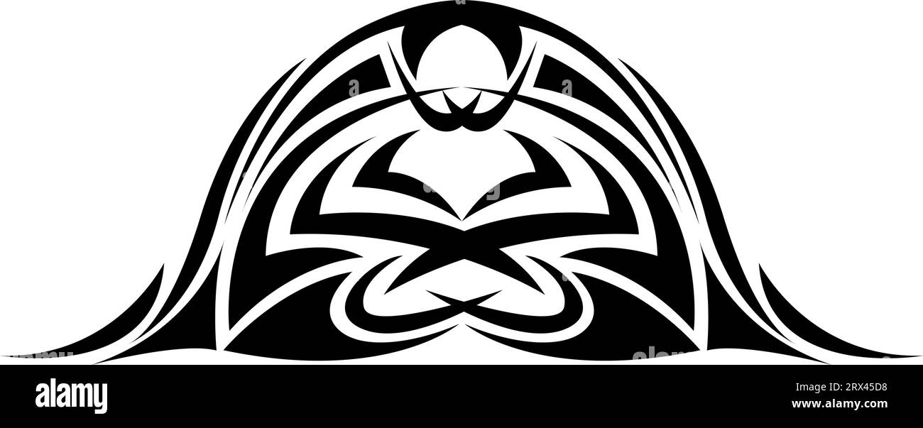 Tatouage noir abstrait, illustration de tatouage, vecteur sur fond blanc. Illustration de Vecteur