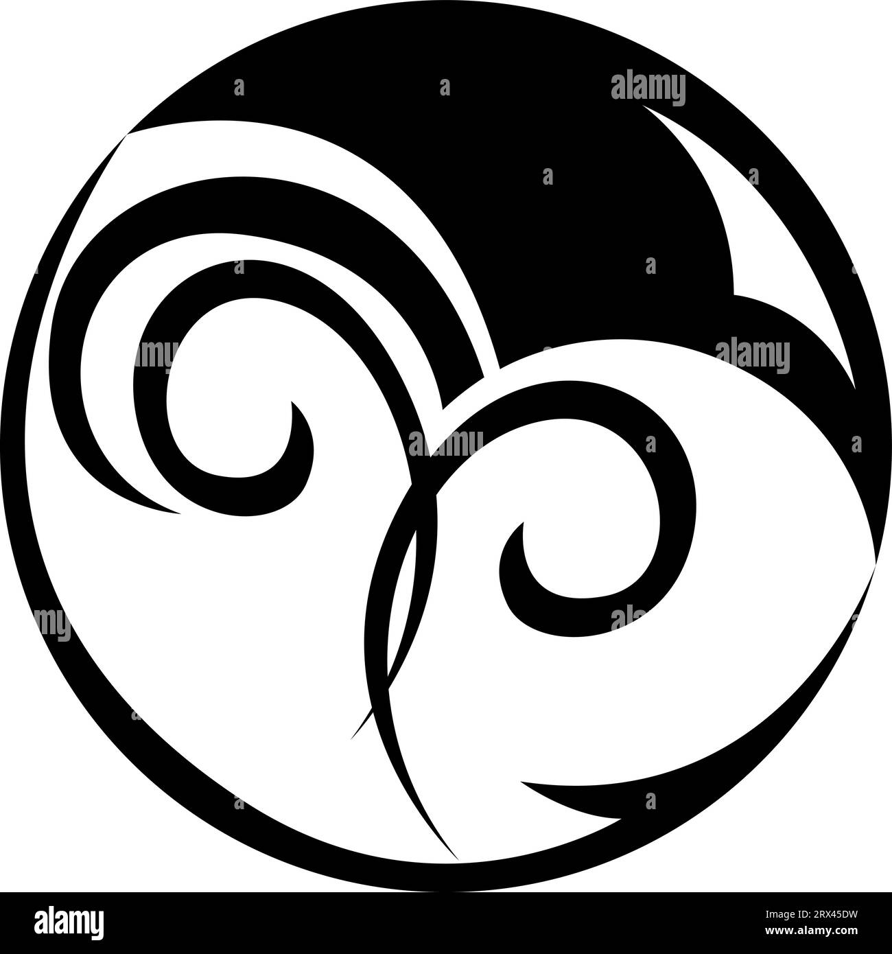 Tatouage cercle noir, illustration de tatouage, vecteur sur fond blanc. Illustration de Vecteur