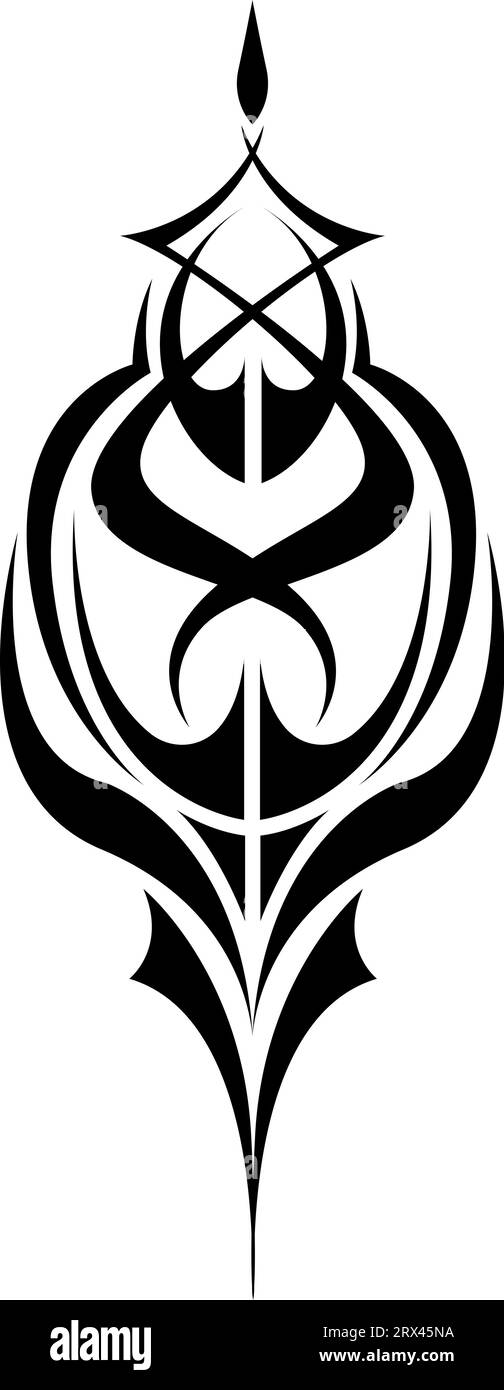 Abstrait de tatouage noir, illustration de tatouage, vecteur sur un fond blanc. Illustration de Vecteur