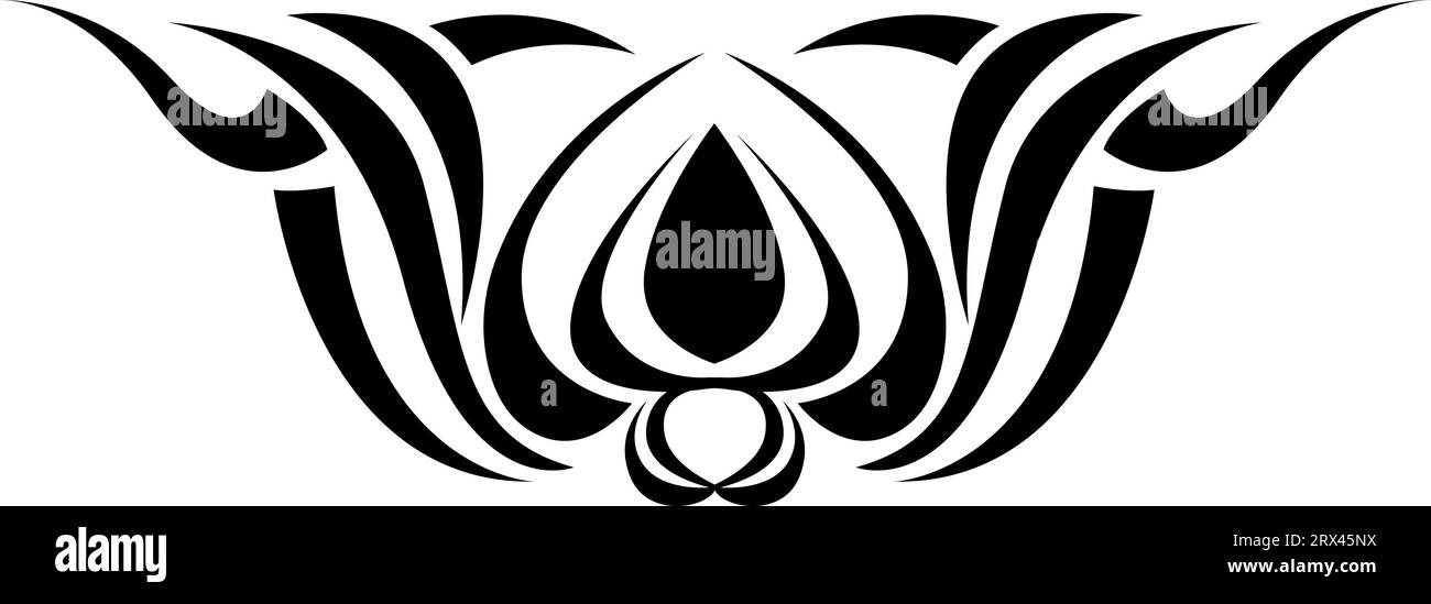 Tatouage d'ornement noir, illustration de tatouage, vecteur sur un fond blanc. Illustration de Vecteur