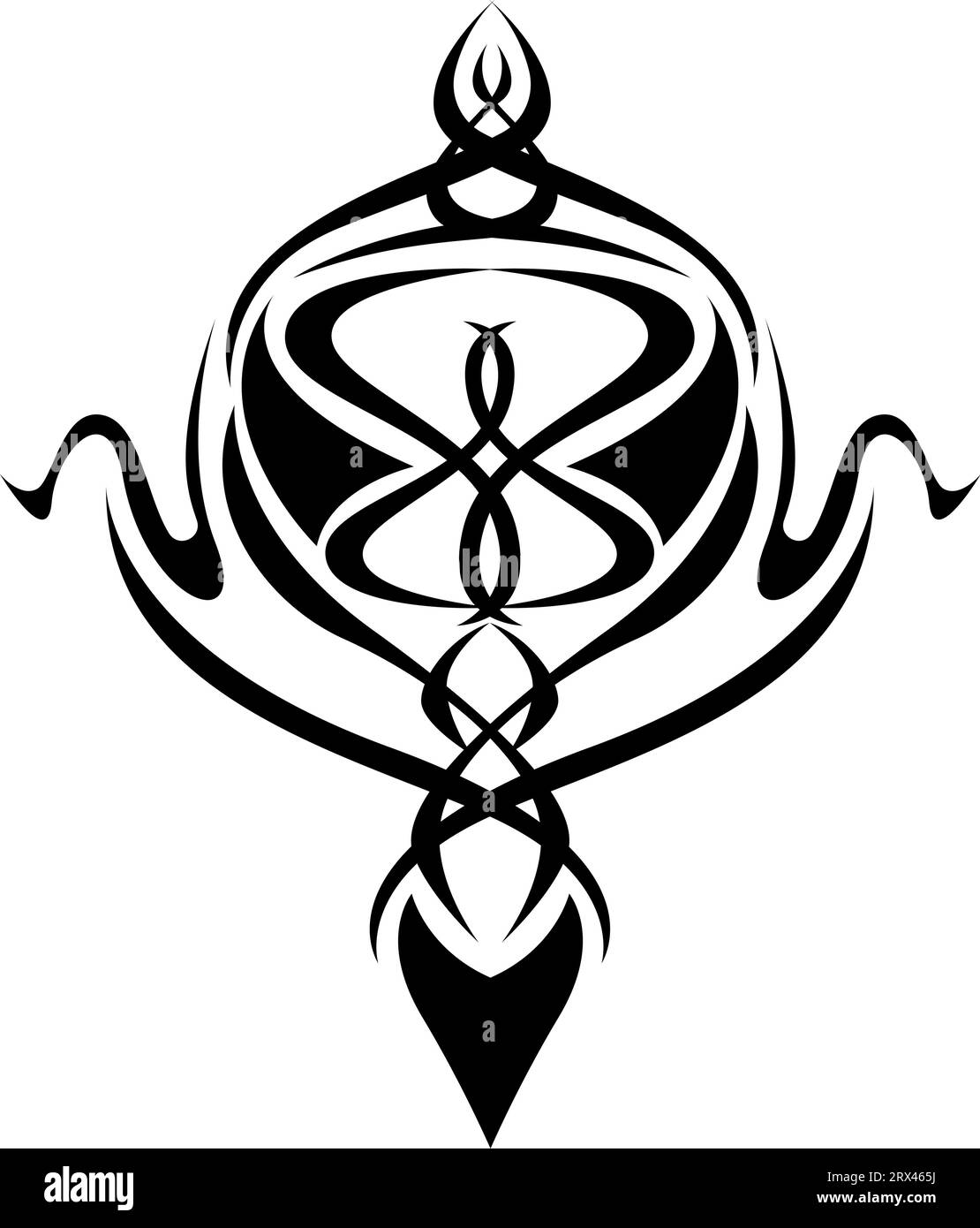 Tatouage d'art noir, illustration de tatouage, vecteur sur un fond blanc. Illustration de Vecteur