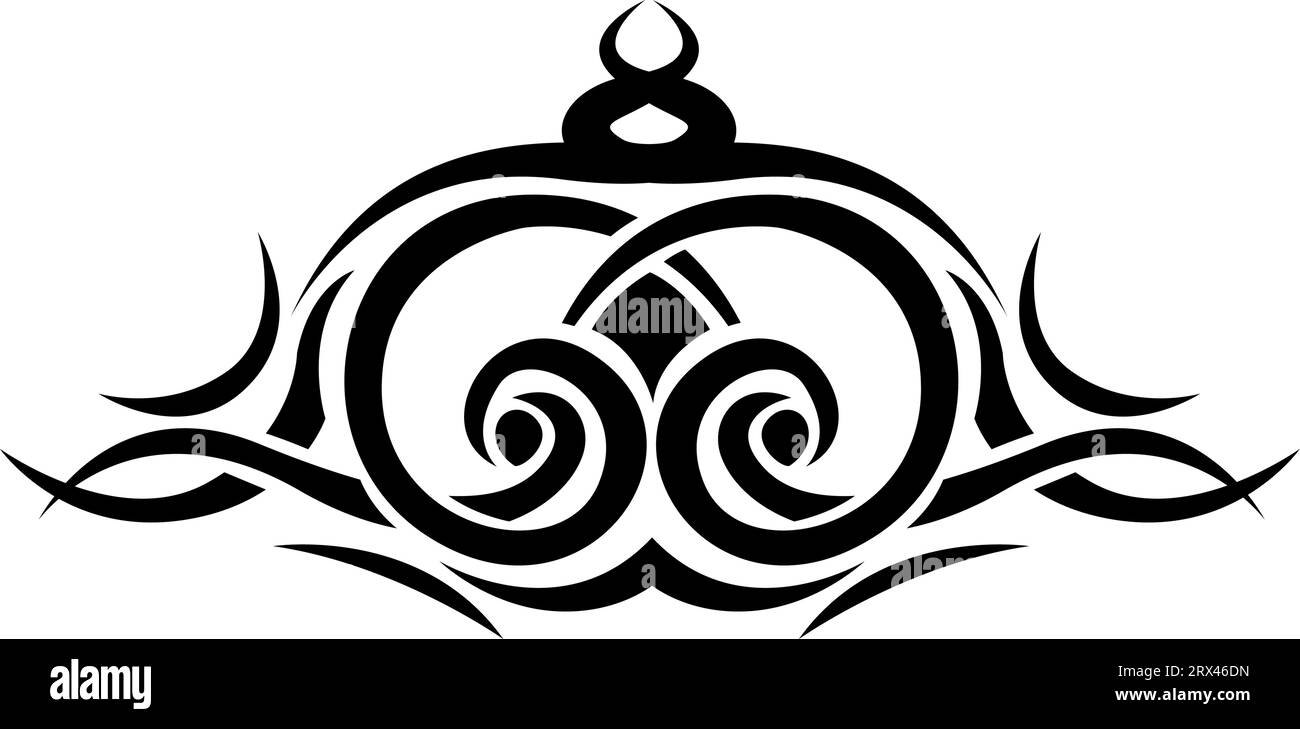 Tatouage tribal noir, illustration de tatouage, vecteur sur fond blanc. Illustration de Vecteur