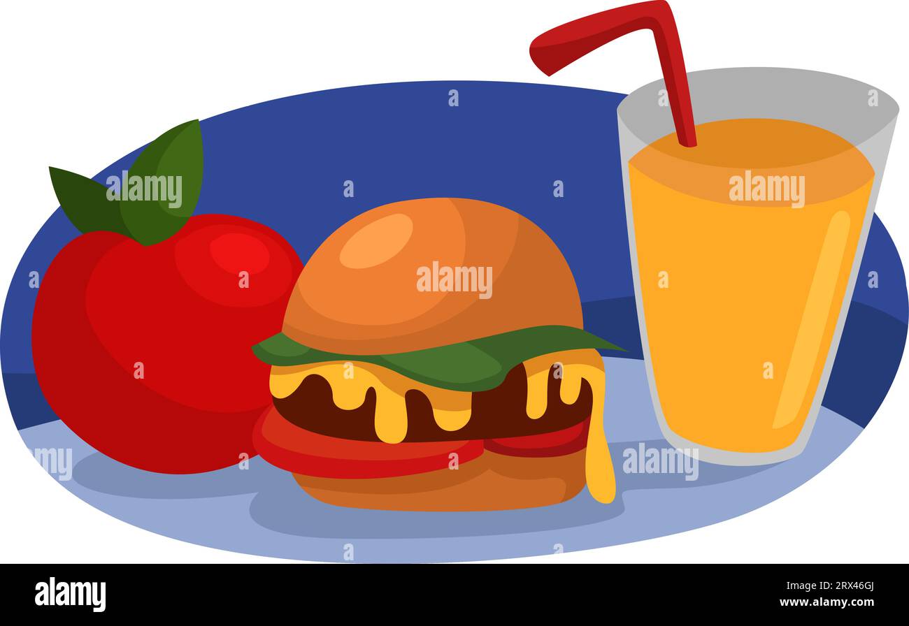 Nourriture sur la table, illustration, vecteur sur fond blanc. Illustration de Vecteur