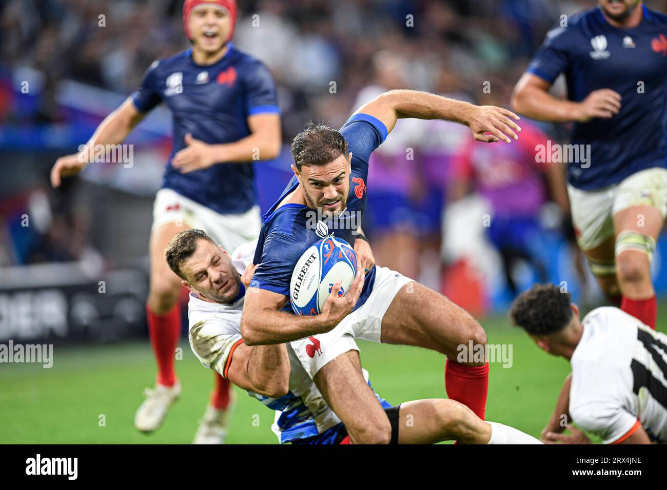 Marseille, France. 21 septembre 2023. Melvyn Jaminet lors de la coupe du monde XV RWC Pool Un match entre la France et la Namibie au Stade Vélodrome, Marseille, France le 21 septembre 2023. Crédit : Victor Joly/Alamy Live News Banque D'Images