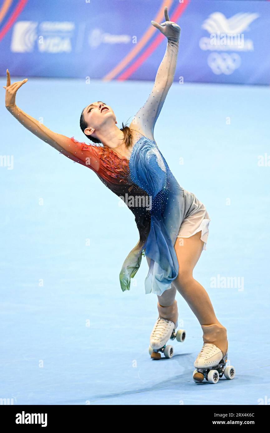 Natalia BALDIZZONE MORALES (ESP), lors de Senior Ladies Solo Dance, Free Dance, aux Championnats du monde de patinage artistique Ibagu-Tolima 2023, au Parque Deportivo Municipal, le 21 septembre 2023 à Ibagu, Colombie. Crédit : Raniero Corbelletti/AFLO/Alamy Live News Banque D'Images