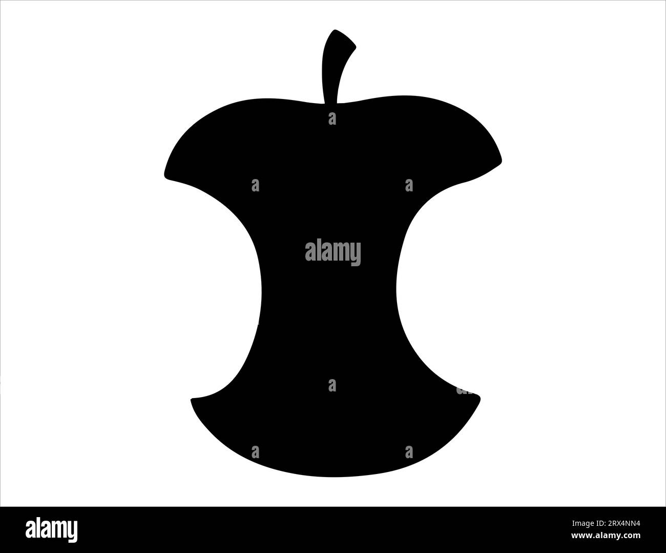 Fond blanc d'art vectoriel de silhouette de noyau d'Apple Illustration de Vecteur