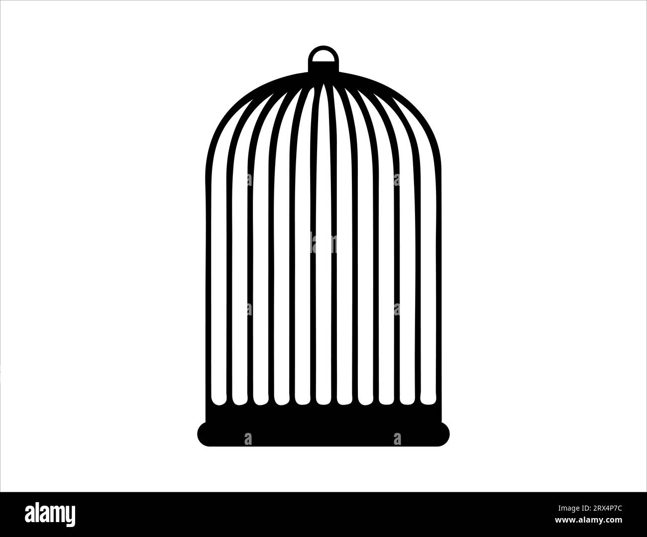 Fond blanc d'art de vecteur de silhouette de cage d'oiseau Illustration de Vecteur
