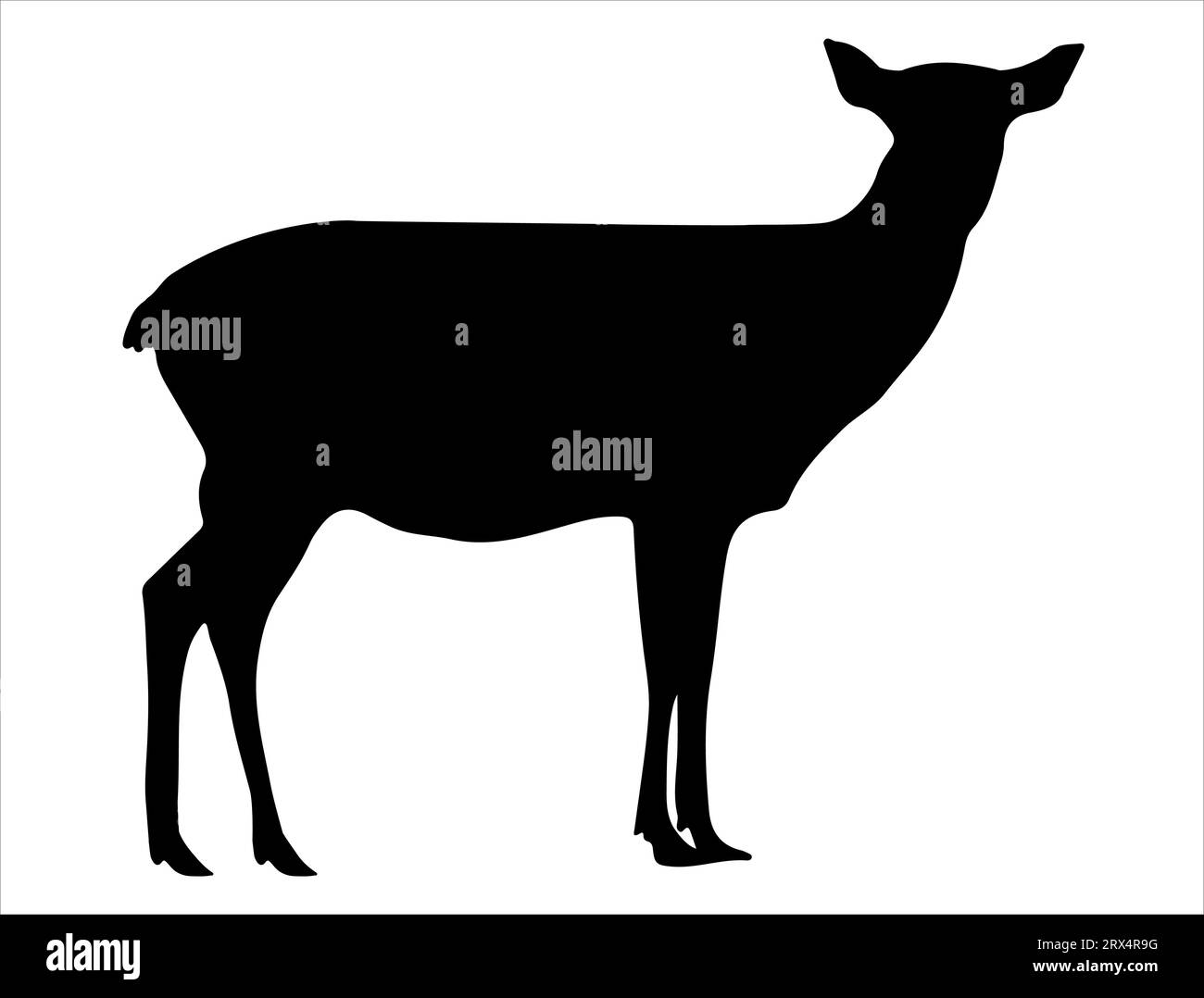 Doe silhouette vecteur art fond blanc Illustration de Vecteur