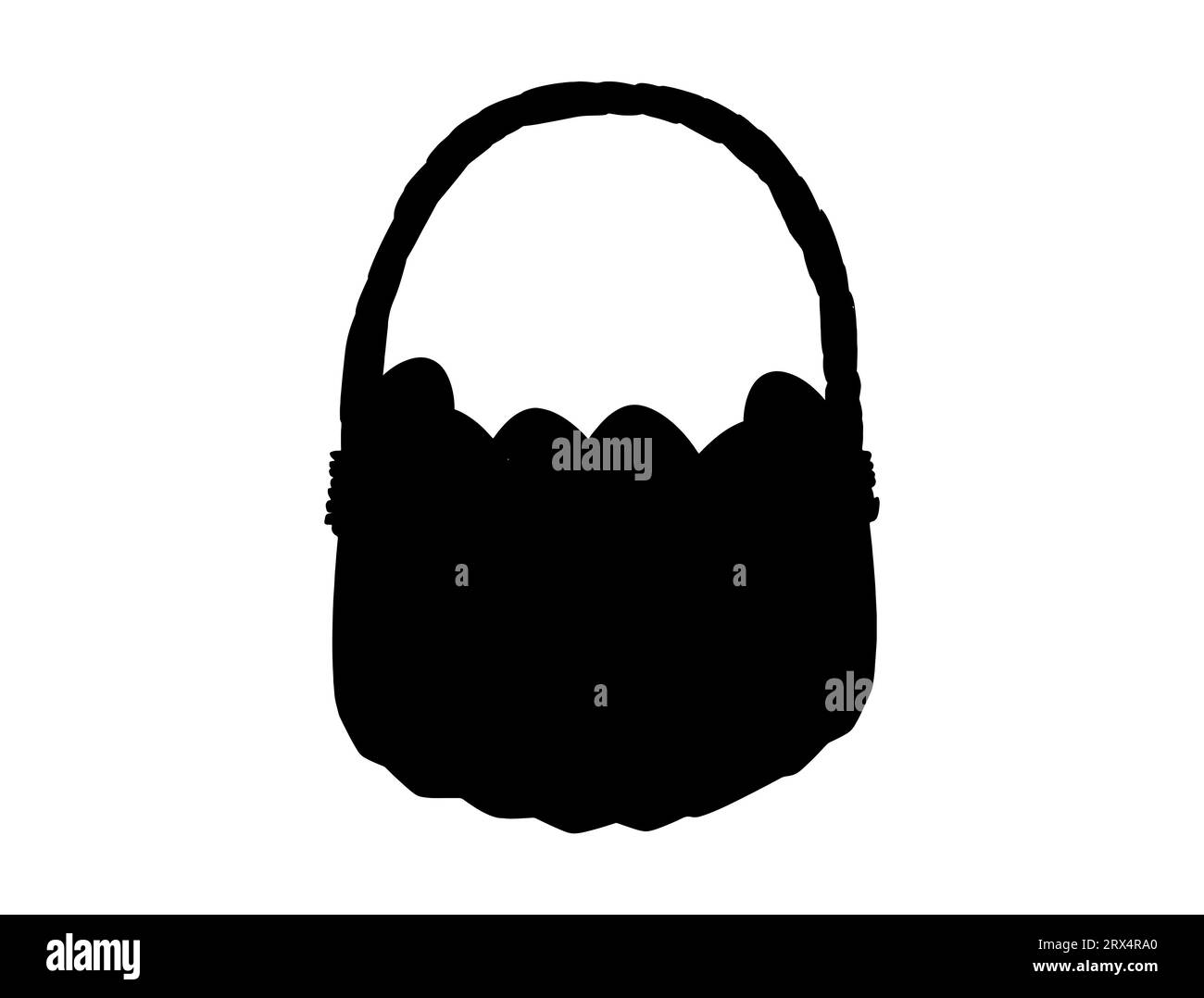 Panier de Pâques silhouette vecteur art fond blanc Illustration de Vecteur