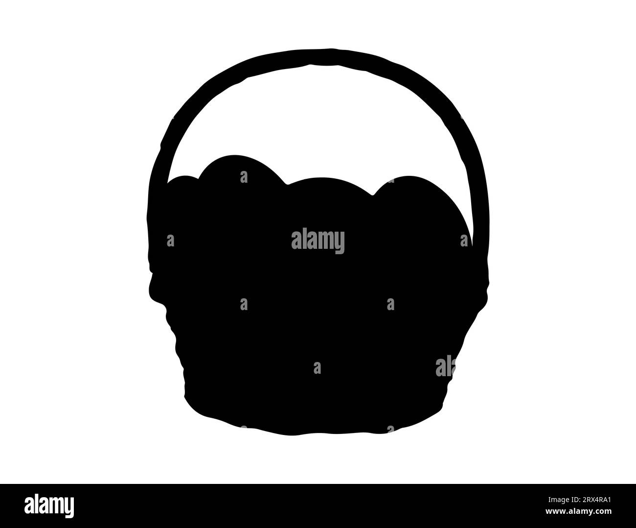Panier de Pâques silhouette vecteur art fond blanc Illustration de Vecteur