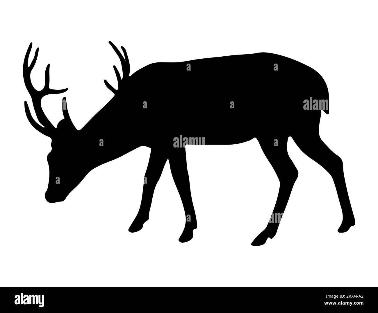 Fond blanc d'art vectoriel silhouette de cerf Illustration de Vecteur