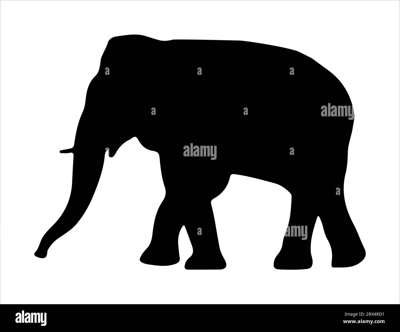 Arrière-plan blanc d'art vectoriel silhouette d'éléphant Illustration de Vecteur