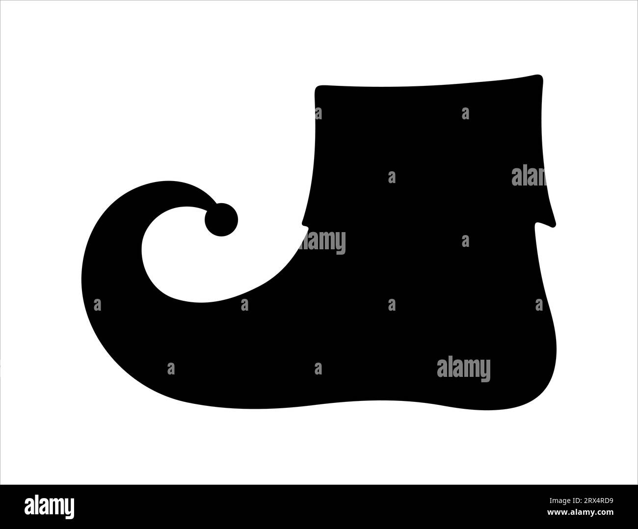 Elf chaussures silhouette vector art fond blanc Illustration de Vecteur