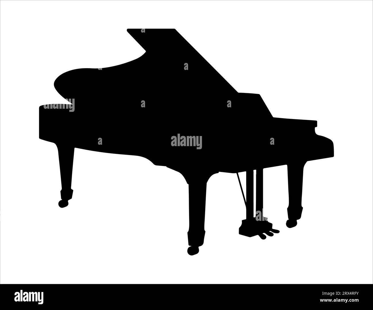Art vectoriel silhouette Grand Piano Illustration de Vecteur