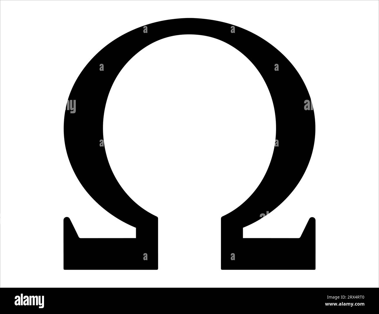 Omega icône silhouette vector art fond blanc Illustration de Vecteur