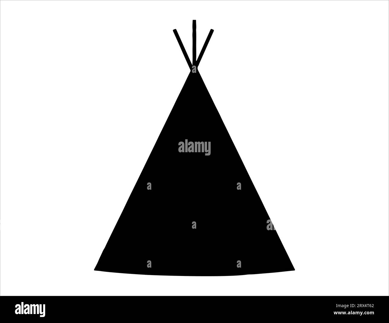 Fond blanc de vecteur art de silhouette de tente de tipi Illustration de Vecteur