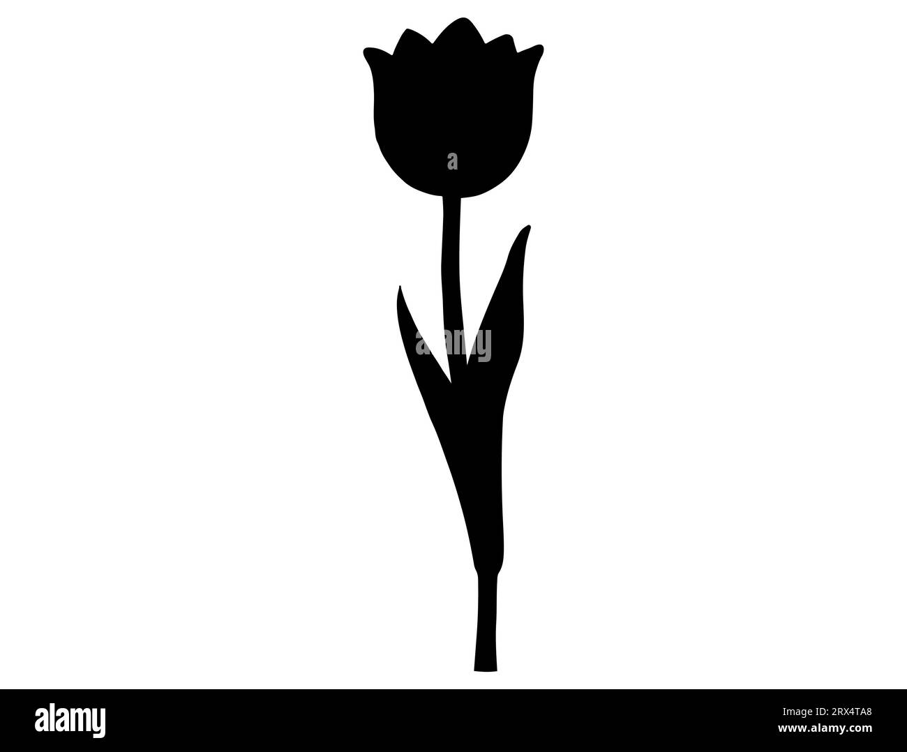 Fond blanc d'art vectoriel de silhouette de tulipe Illustration de Vecteur