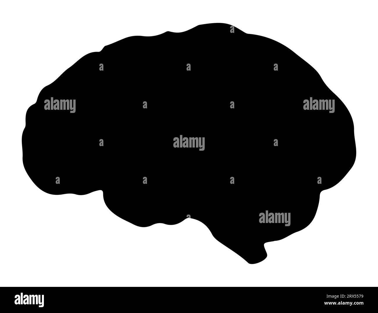 Fond blanc de vecteur art de silhouette de cerveau humain Illustration de Vecteur