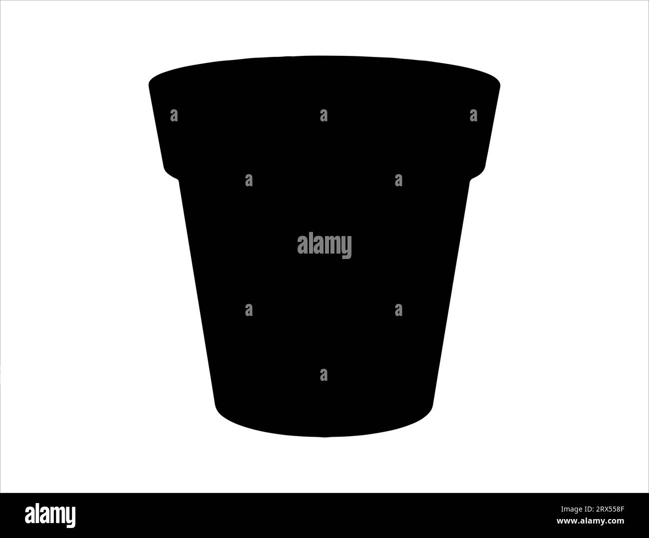 Fond blanc de vecteur art silhouette de pot de fleur Illustration de Vecteur