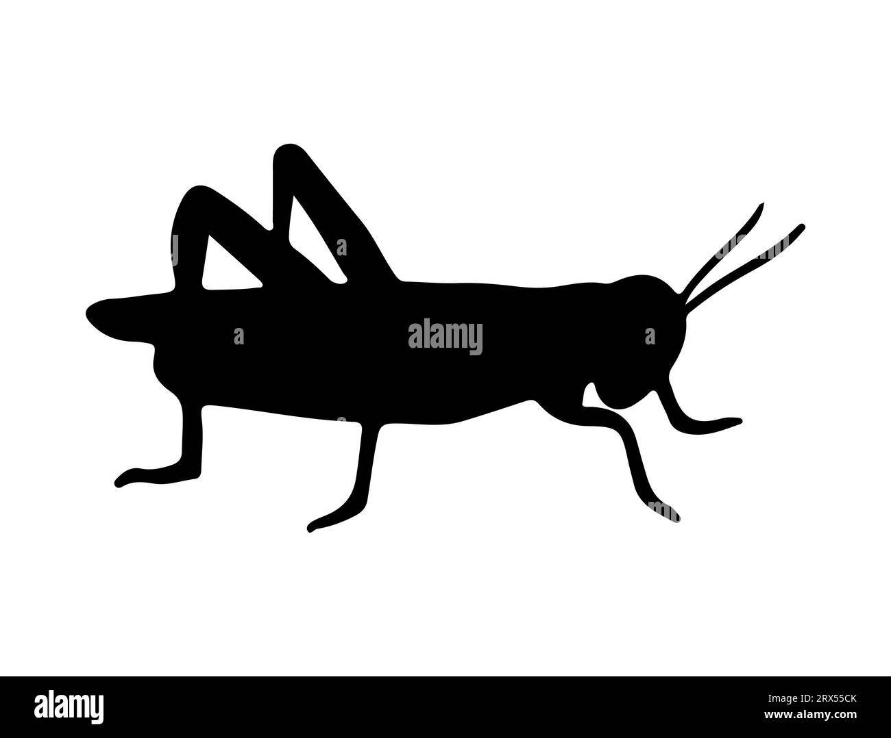 Fond blanc d'art vectoriel de silhouette de sauterelle Illustration de Vecteur