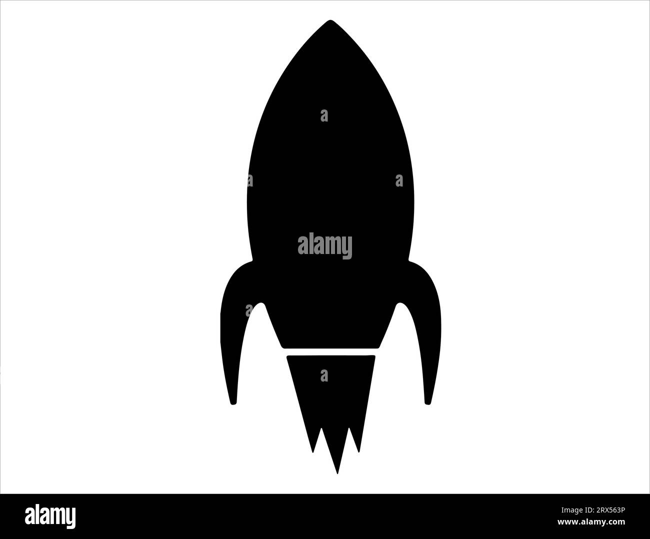 Fond blanc d'art vectoriel silhouette de vaisseau fusée Illustration de Vecteur