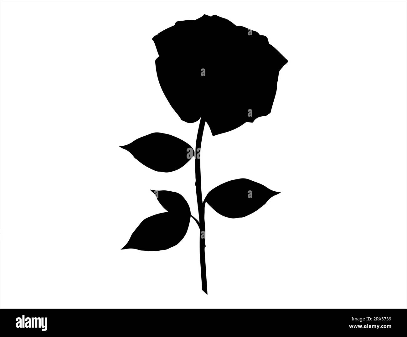 Fond blanc de vecteur art de silhouette de fleur de rose Illustration de Vecteur
