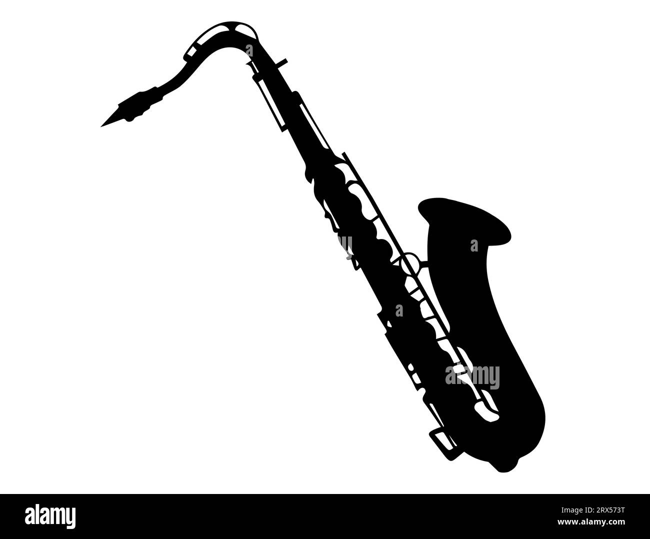 Saxophone silhouette vecteur art fond blanc Illustration de Vecteur