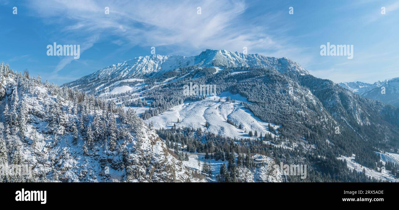 Beau paysage près de l'Oberjoch en hiver, la région autour du col Joch d'en haut Banque D'Images