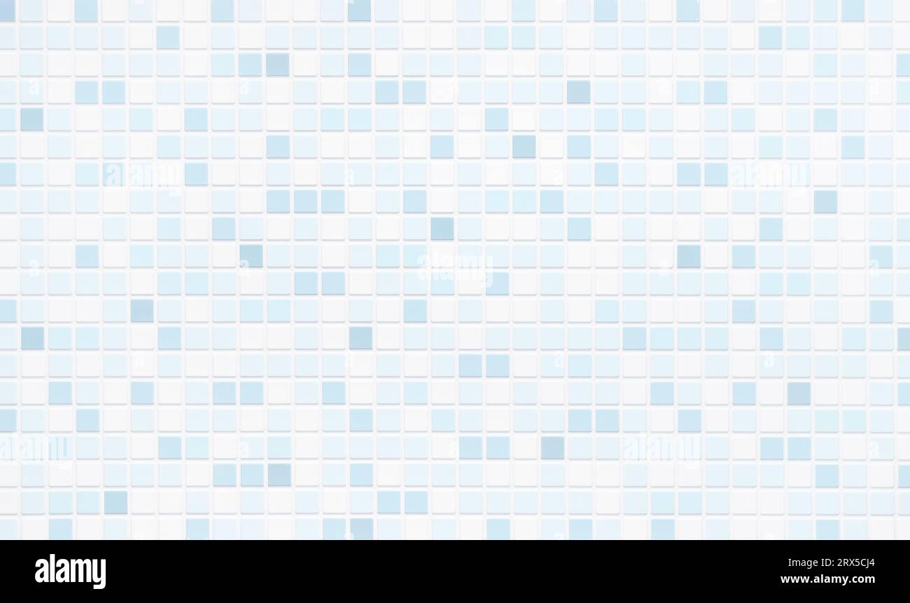 Texture ou fond de carreaux de mosaïque bleu pâle. Carrelage mural salle de bains , carrelage piscine Banque D'Images