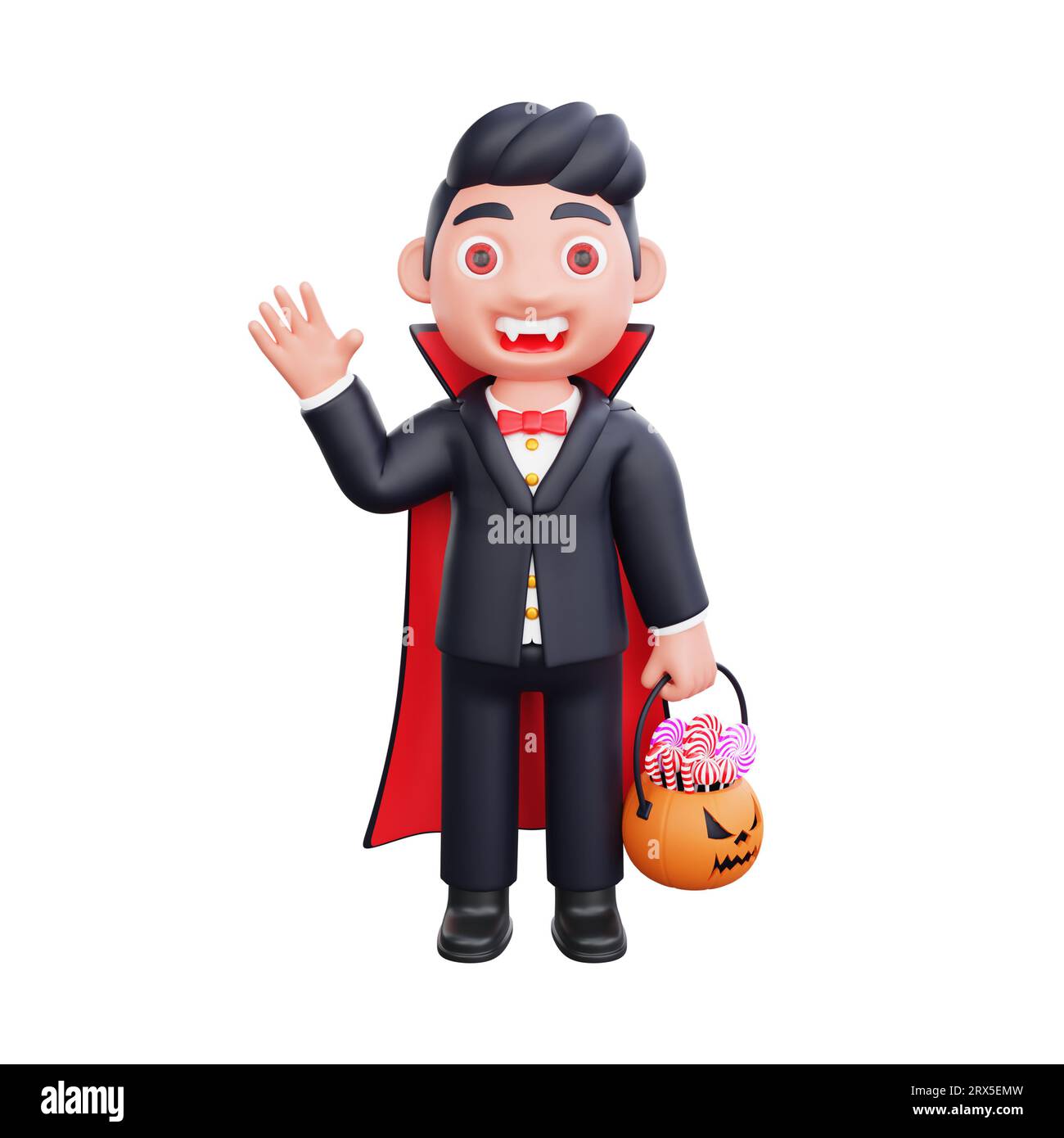 3d personnage mignon halloween vampire effrayante illustration de conception Banque D'Images