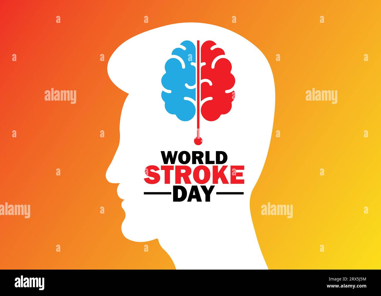 Illustration vectorielle de la Journée mondiale de l'AVC. Concept de santé. Modèle pour arrière-plan, bannière, carte, affiche avec inscription de texte. Illustration de Vecteur
