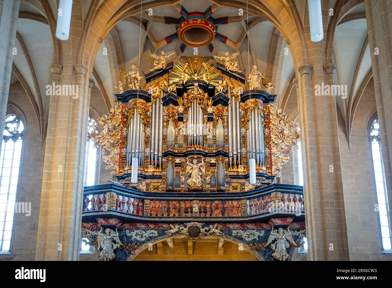 Klais Organ à St. Severus Church Interior - Erfurt, Allemagne Banque D'Images