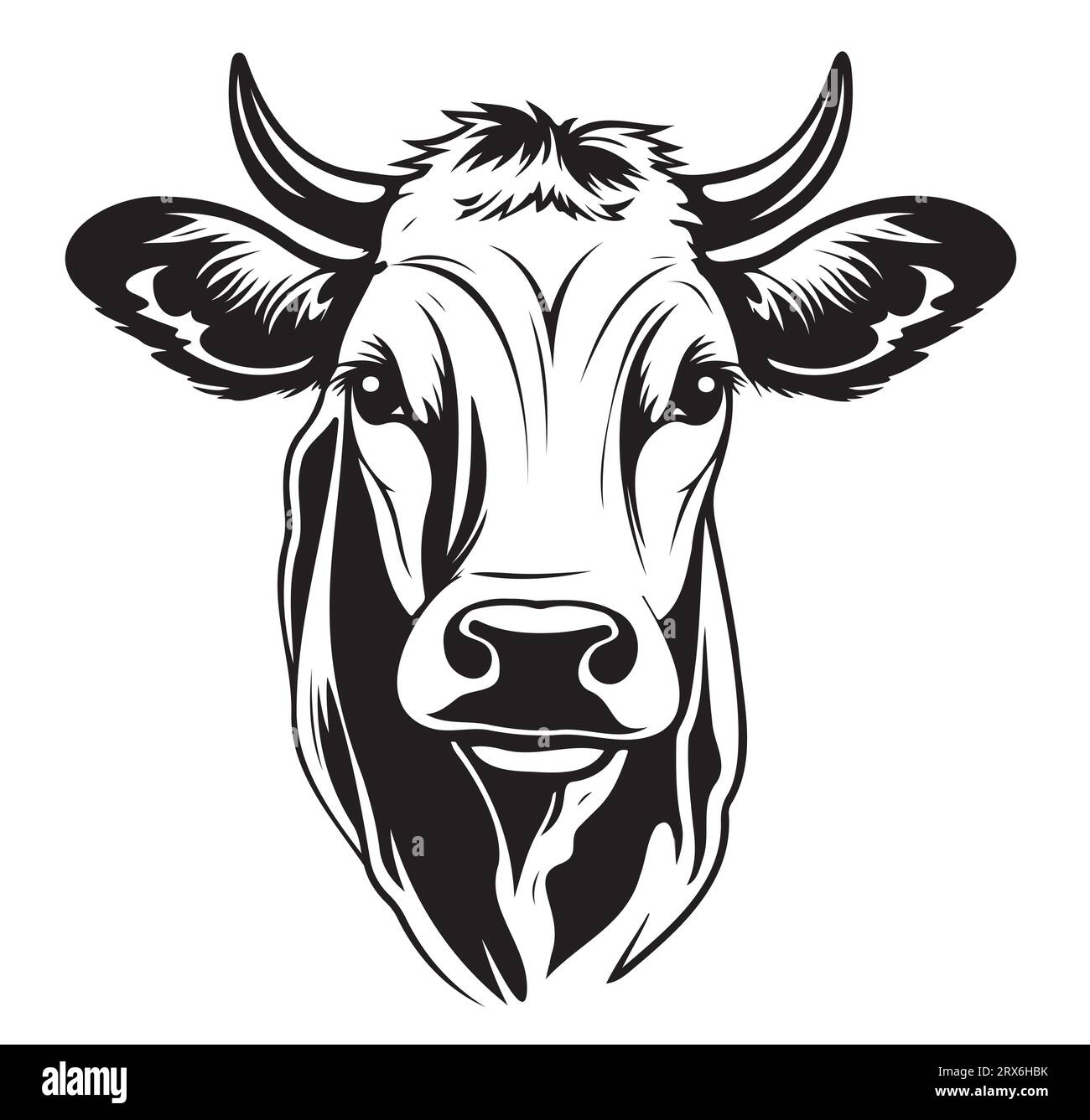 Croquis animal de ferme de vache vecteur dessiné à la main Illustration de Vecteur