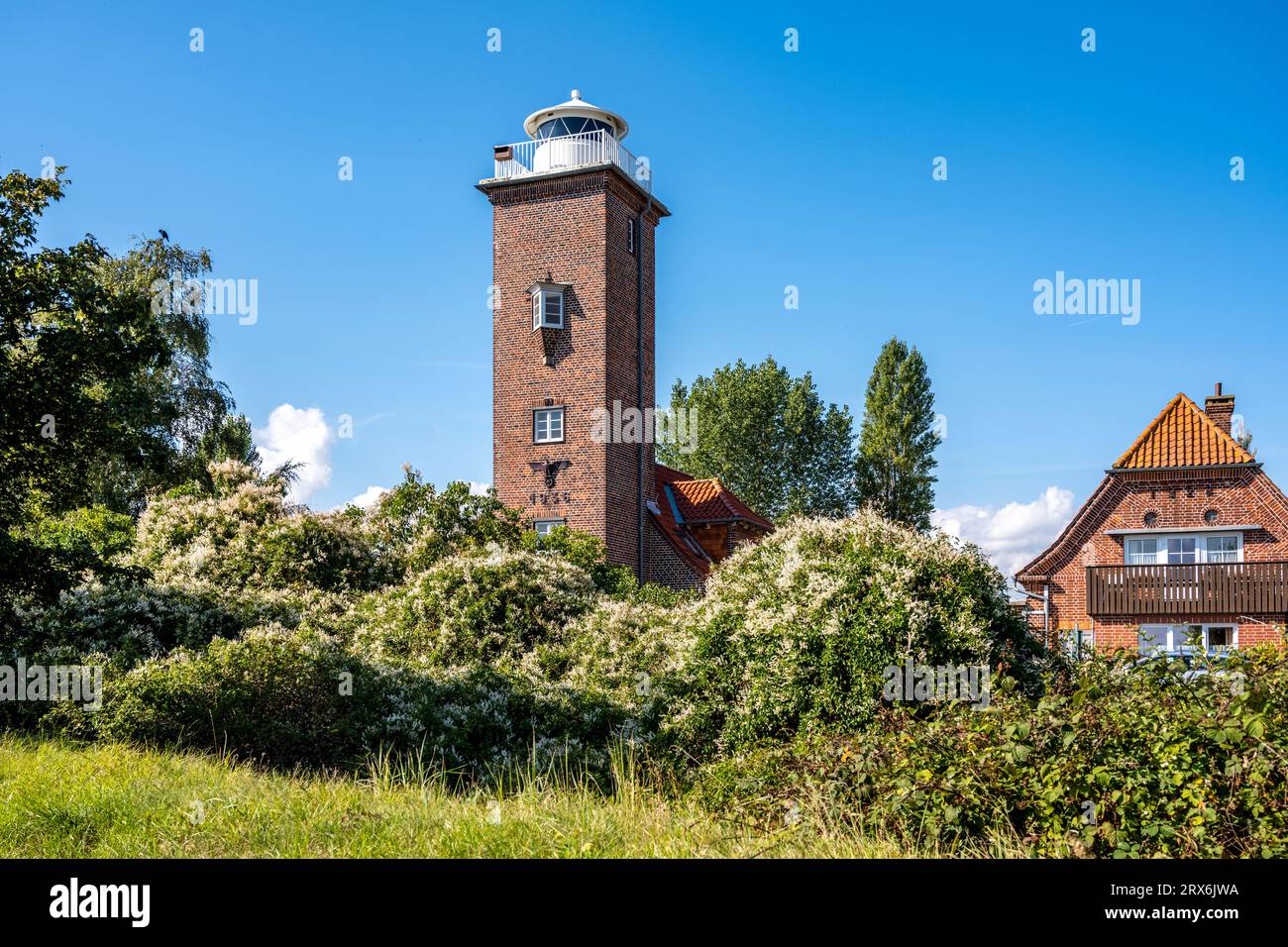 Allemagne, Schleswig-Holstein, Neustadt in Holstein, Phare dans le district de Pelzerhaken Banque D'Images