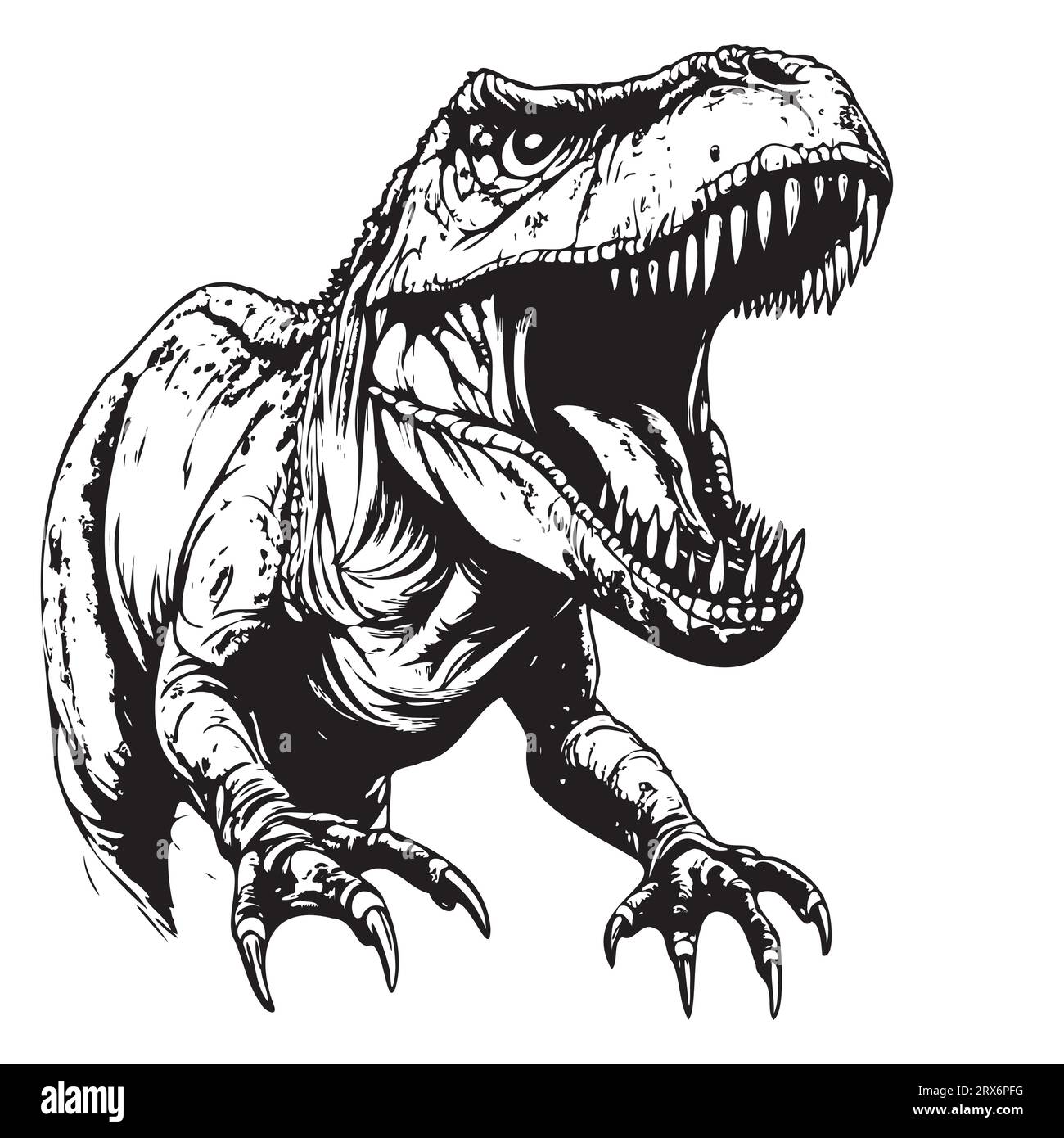 Esquisse de dinosaure T Rex, illustration vectorielle dessinée à la main Illustration de Vecteur