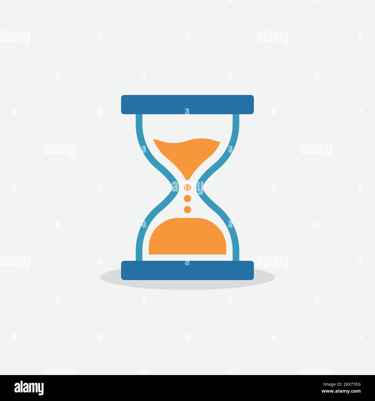 Icône en sablier dans un style plat. Illustration vectorielle en verre de sable sur fond isolé. Concept d'affaires de signe d'horloge de sable. Illustration de Vecteur