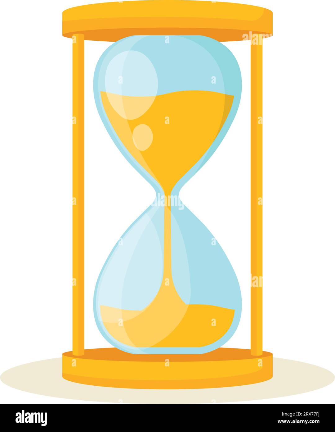 Icône en sablier dans un style plat. Illustration vectorielle en verre de sable sur fond isolé. Concept d'affaires de signe d'horloge de sable. Illustration de Vecteur