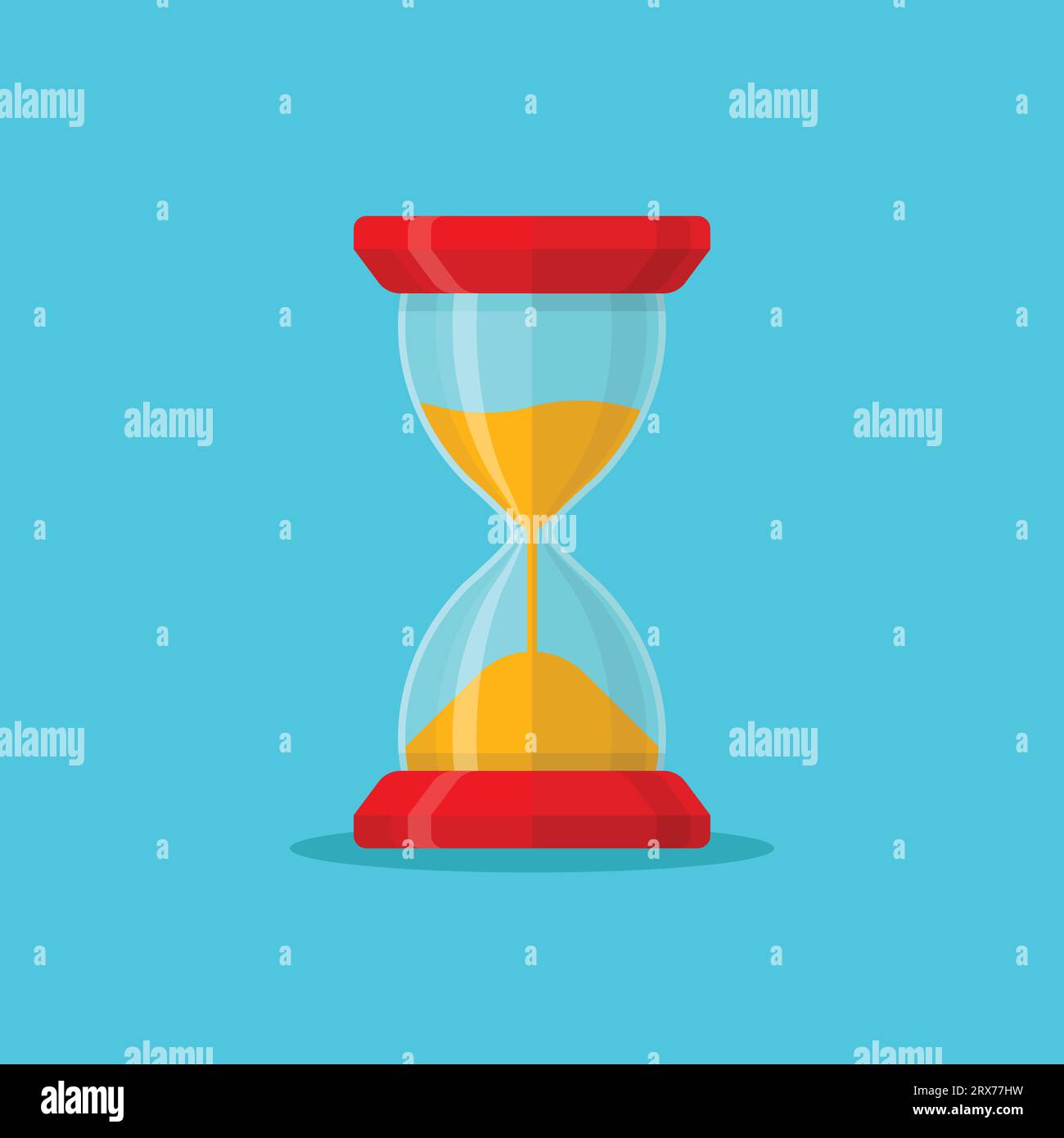 Icône en sablier dans un style plat. Illustration vectorielle en verre de sable sur fond isolé. Concept d'affaires de signe d'horloge de sable. Illustration de Vecteur