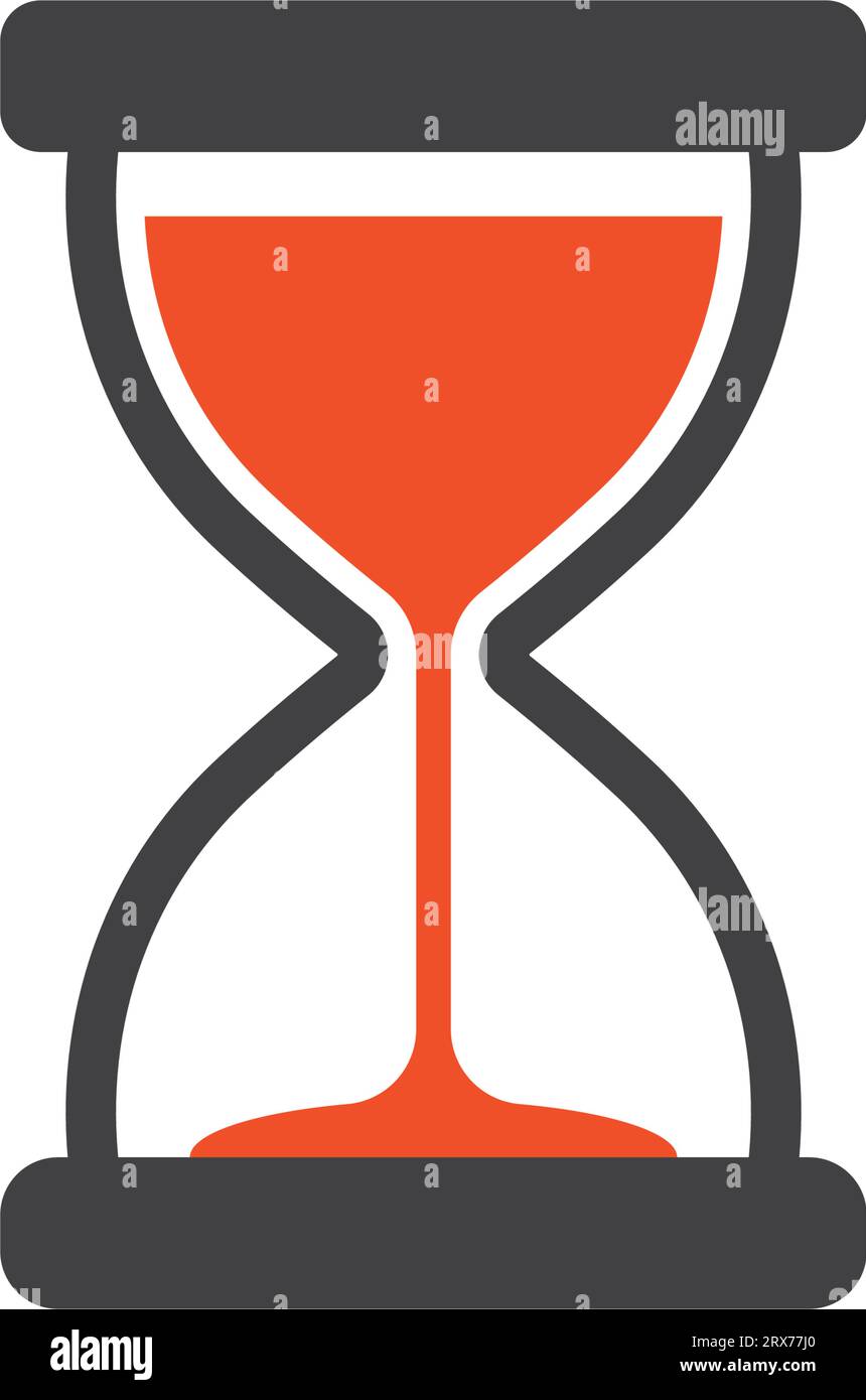 Icône en sablier dans un style plat. Illustration vectorielle en verre de sable sur fond isolé. Concept d'affaires de signe d'horloge de sable. Illustration de Vecteur
