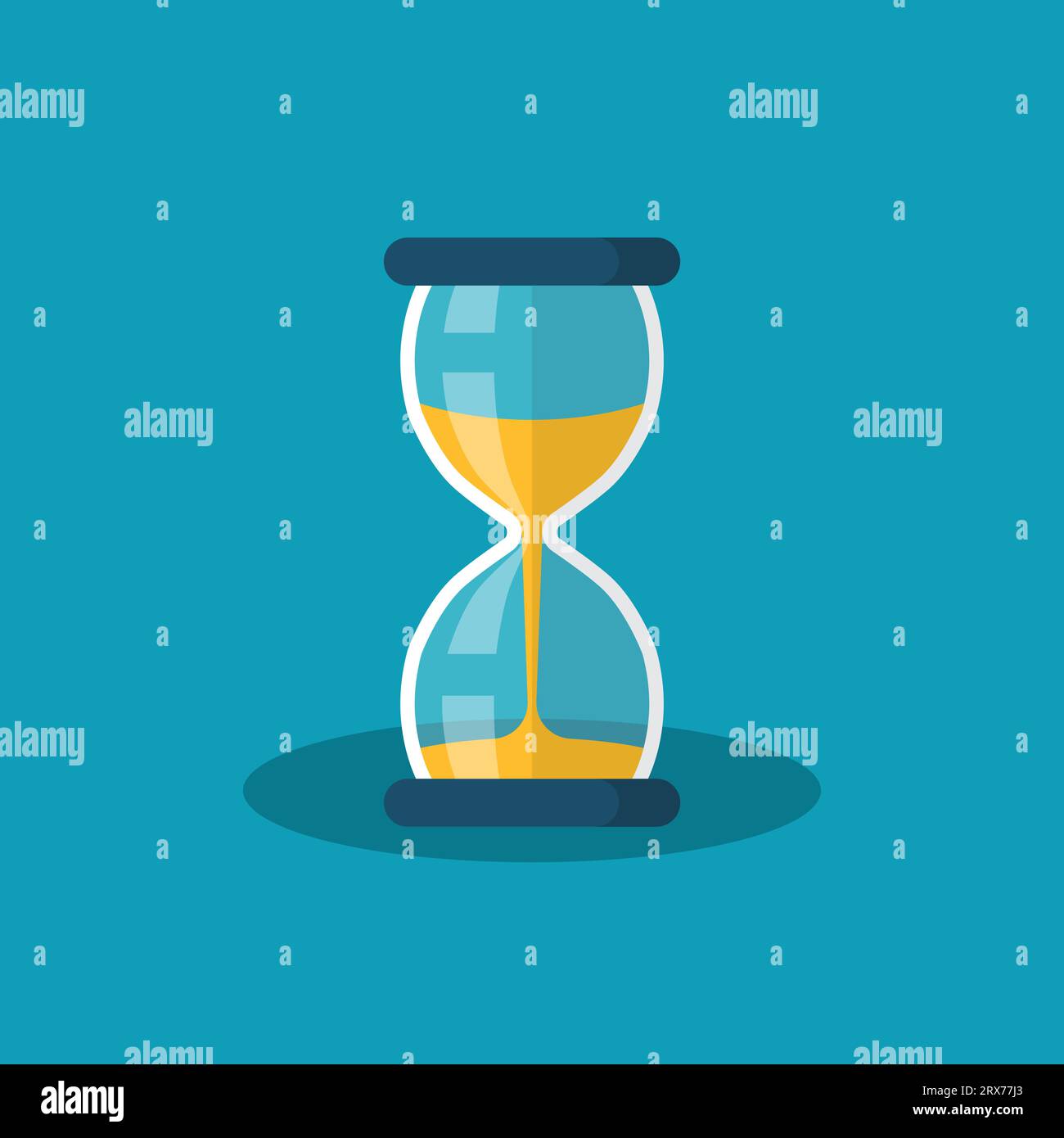 Icône en sablier dans un style plat. Illustration vectorielle en verre de sable sur fond isolé. Concept d'affaires de signe d'horloge de sable. Illustration de Vecteur