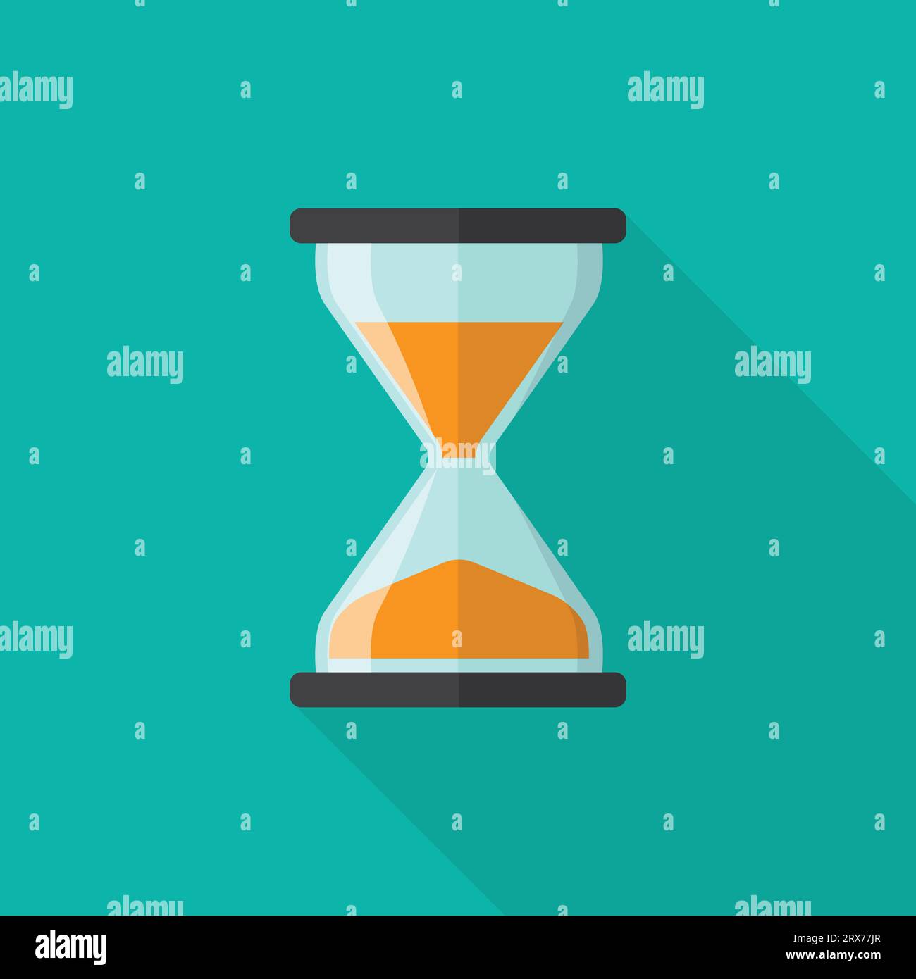 Icône en sablier dans un style plat. Illustration vectorielle en verre de sable sur fond isolé. Concept d'affaires de signe d'horloge de sable. Illustration de Vecteur