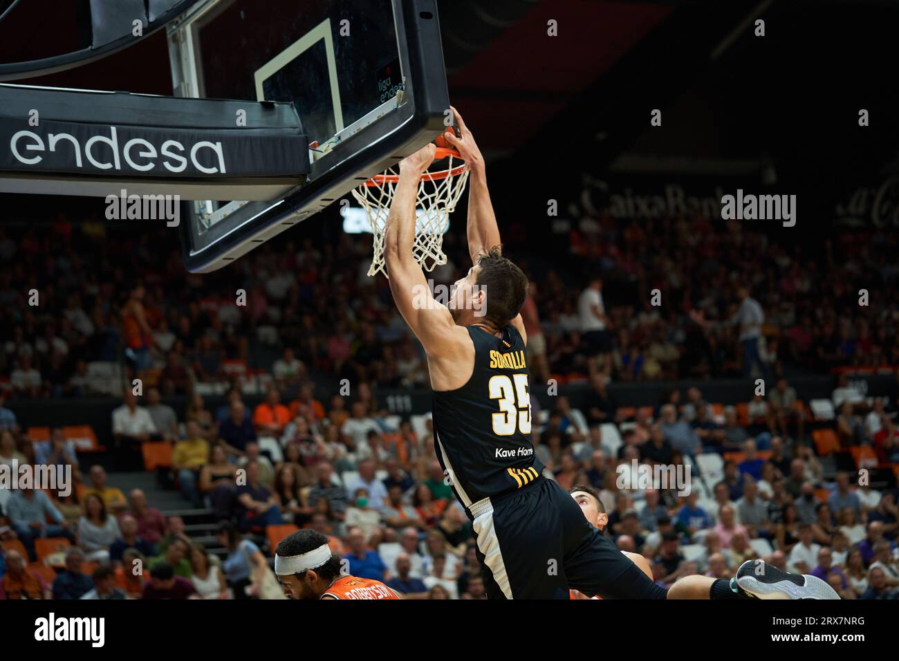 Jaume Sorolla de basquet Girona en action lors de la saison régulière Endesa League ronde 1 le 23 septembre 2023 au stade Fuente de San Luis (Valenc Banque D'Images