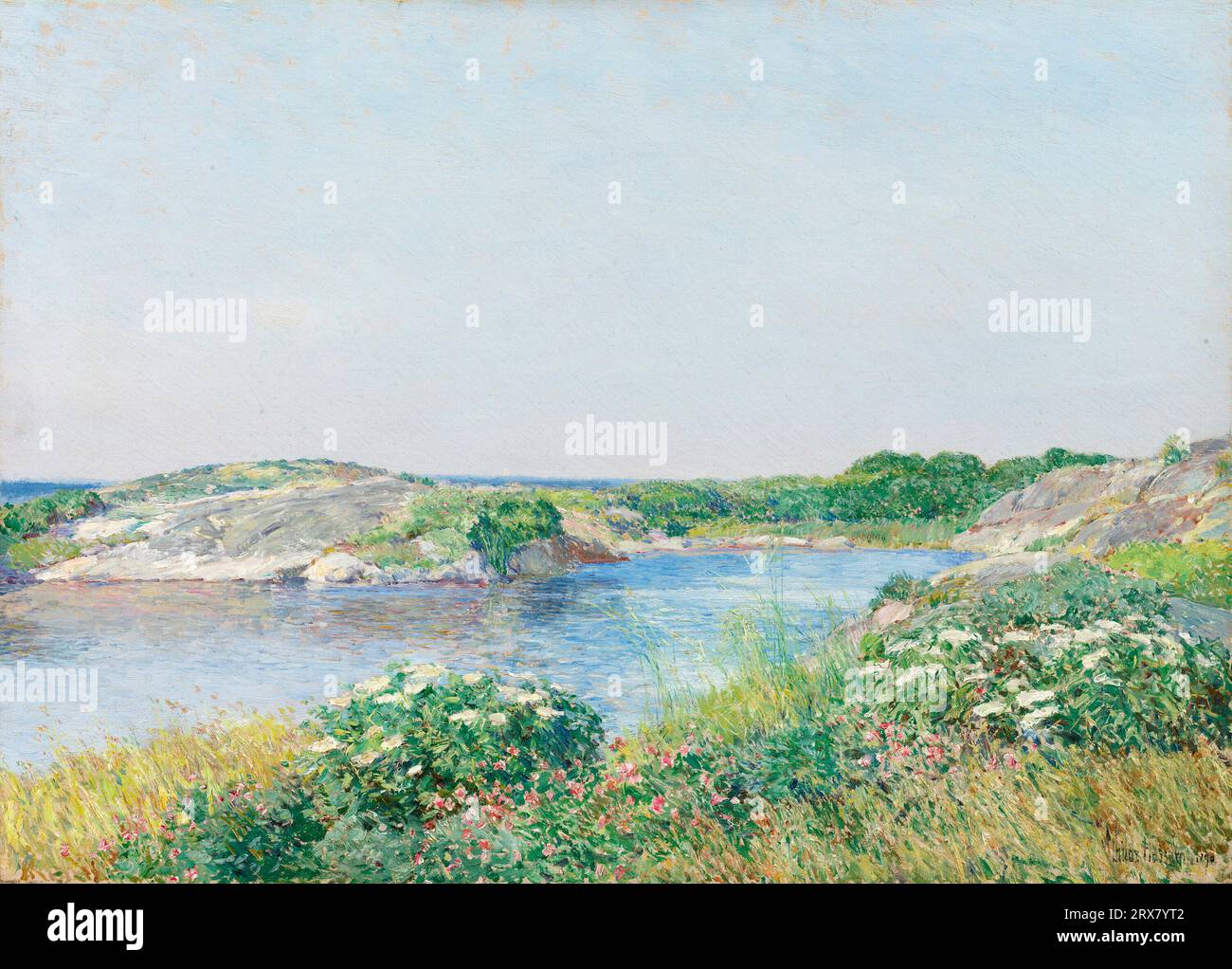 Le petit étang, Appledore. Childe Hassam. 1890. Banque D'Images